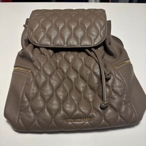 Vera Bradley Amy Quilted Brown/ Gray Leather Backpack